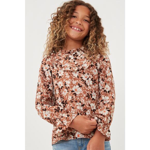 HAYDEN Lexi Floral Print with Sweet Ruffle Collar and Button Detail M - Picture 1 of 6